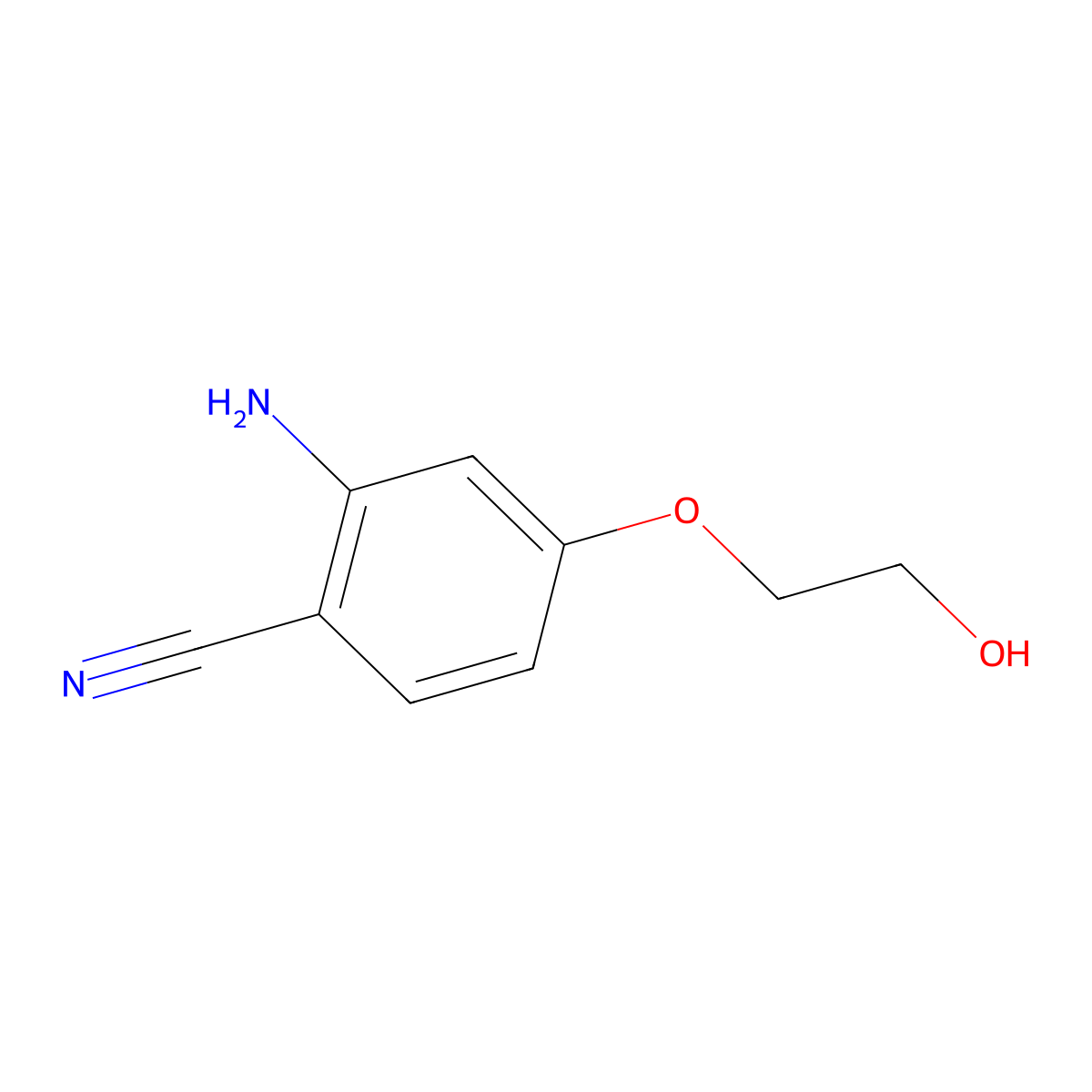2-Amino-4-(2-hydroxyethoxy)benzonitrile molecular structure, CAS 1525709-24-3
