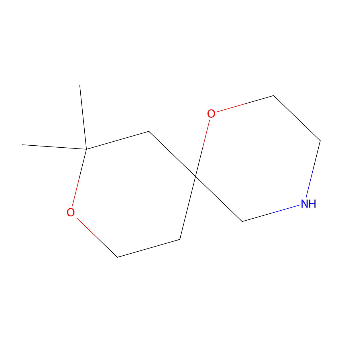 8,8-Dimethyl-1,9-dioxa-4-azaspiro[5.5]undecane molecular structure, CAS 1525710-27-3