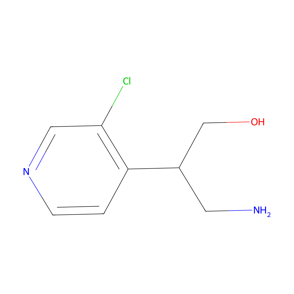 3-Amino-2-(3-chloropyridin-4-yl)propan-1-ol molecular structure, CAS 1525718-82-4