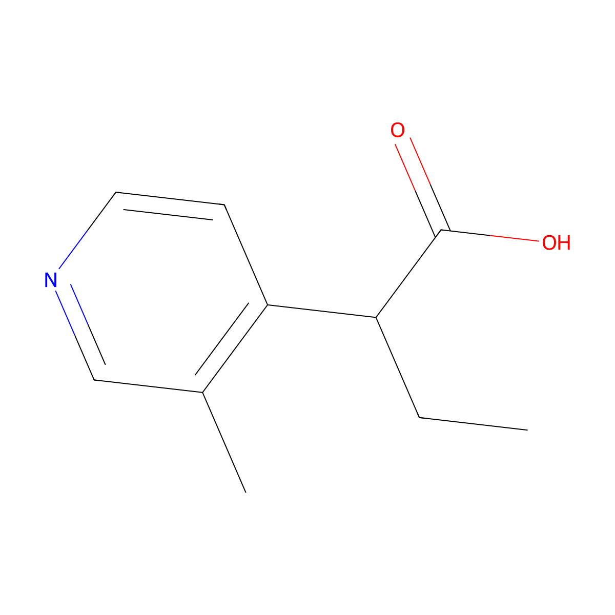 2-(3-Methylpyridin-4-yl)butanoic acid molecular structure, CAS 1525722-40-0