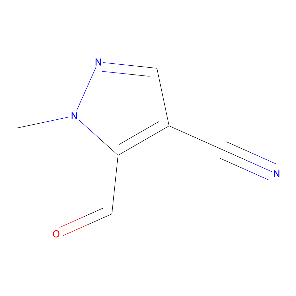 5-formyl-1-methyl-1H-pyrazole-4-carbonitrile molecular structure, CAS 1525732-78-8