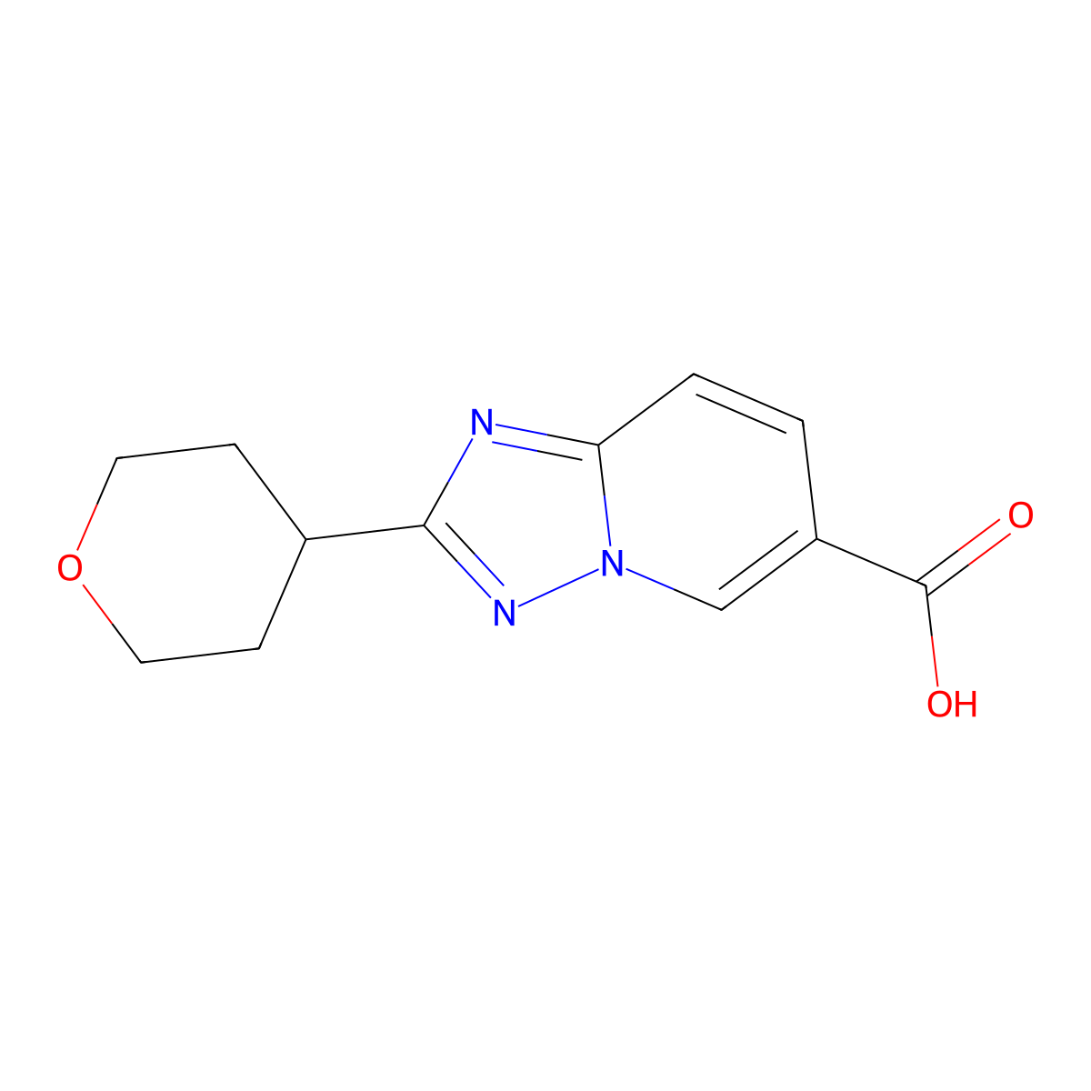 2-(Oxan-4-YL)-[1,2,4]triazolo[1,5-A]pyridine-6-carboxylic acid molecular structure, CAS 1525736-60-0