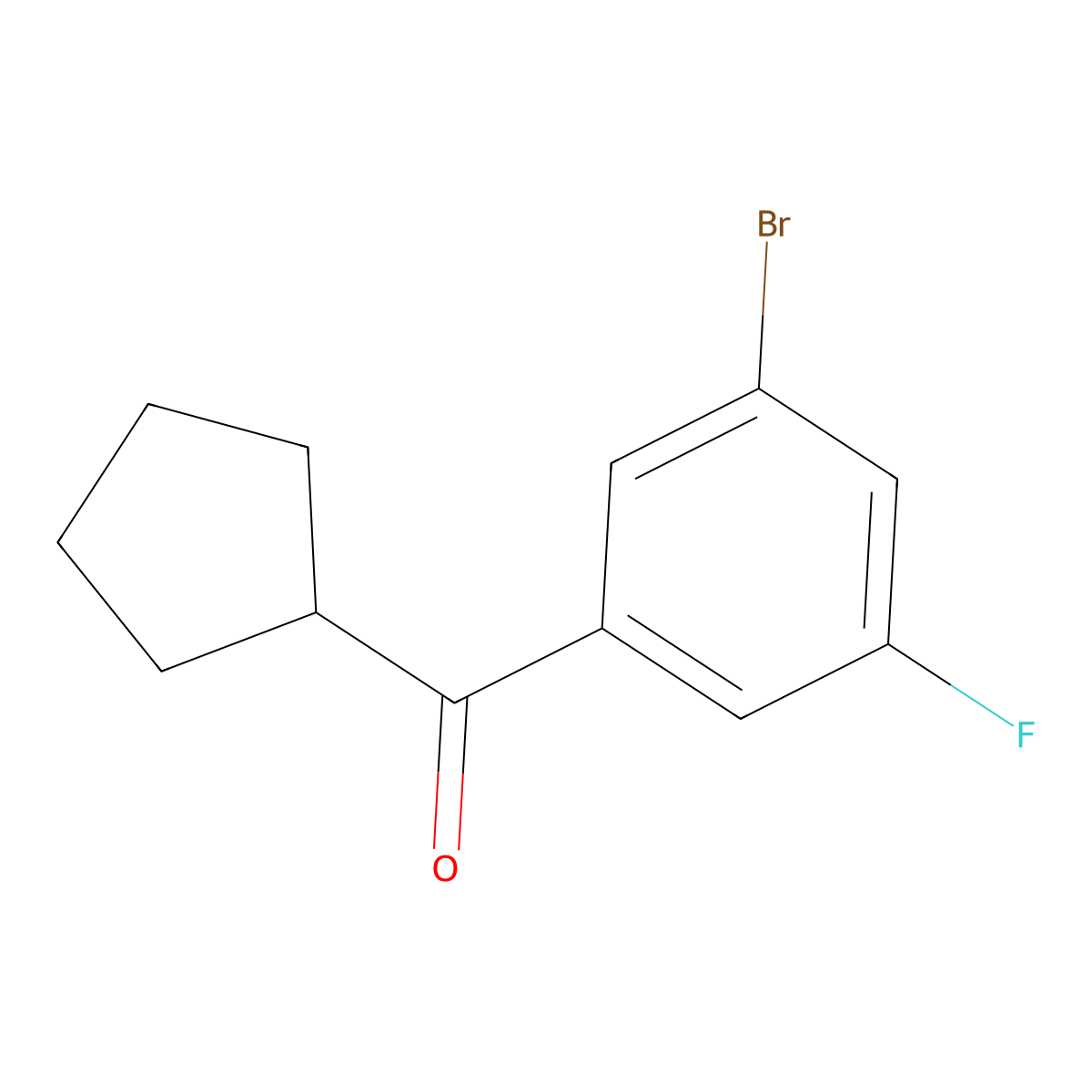 (3-Bromo-5-fluorophenyl)cyclopentylmethanone molecular structure, CAS 1525737-16-9