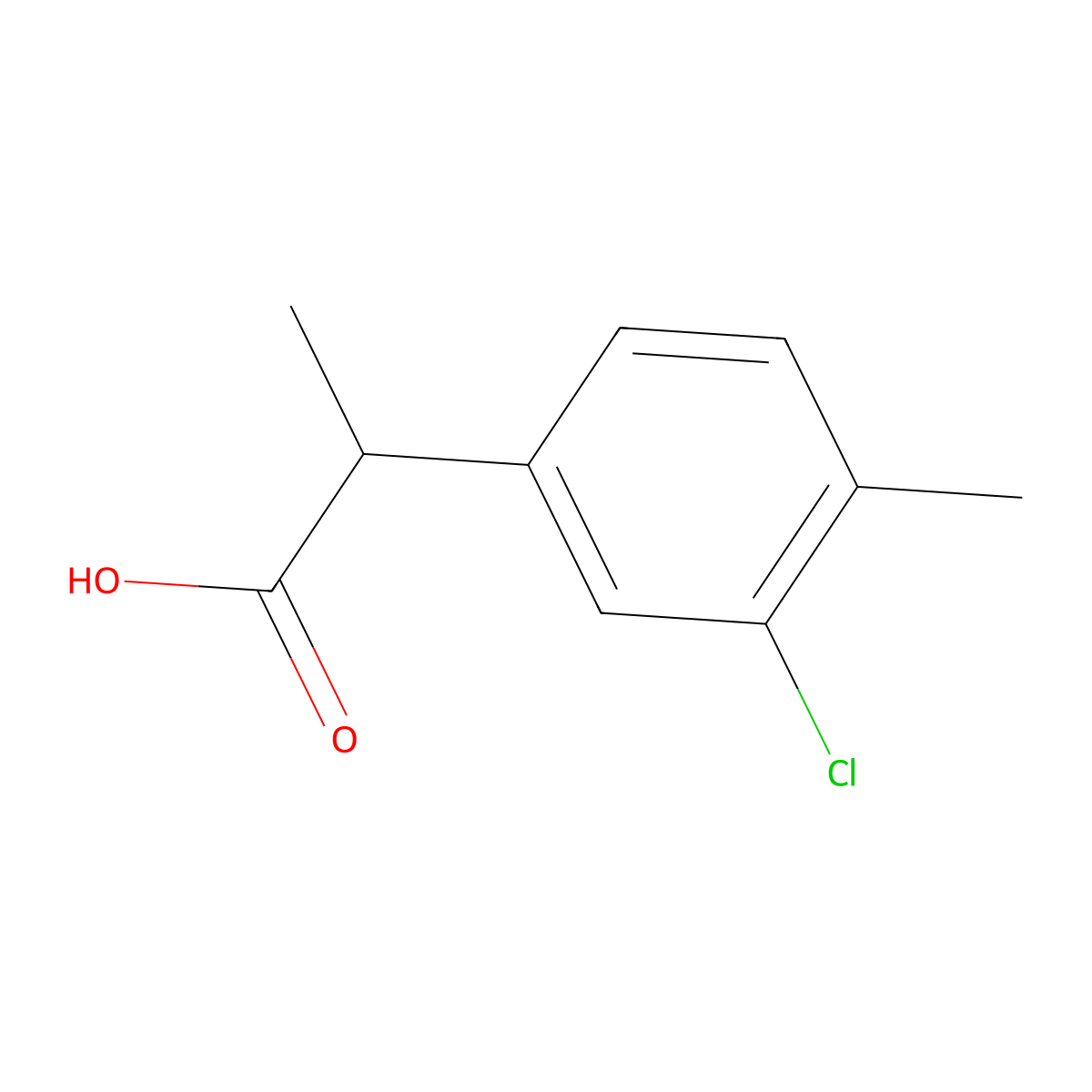 2-(3-Chloro-4-methylphenyl)propanoic acid molecular structure, CAS 1525741-63-2