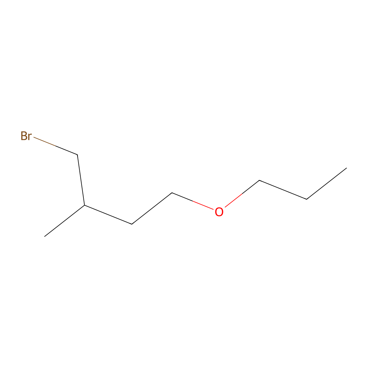 1-Bromo-2-methyl-4-propoxybutane molecular structure, CAS 1525742-35-1