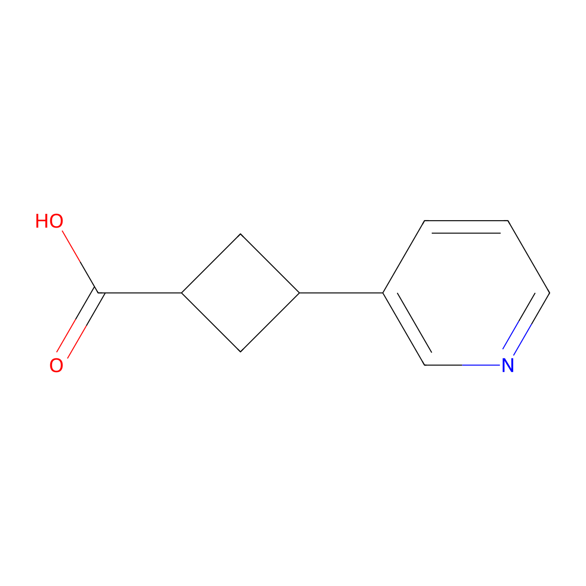 3-(Pyridin-3-yl)cyclobutane-1-carboxylic acid molecular structure, CAS 1525749-22-7