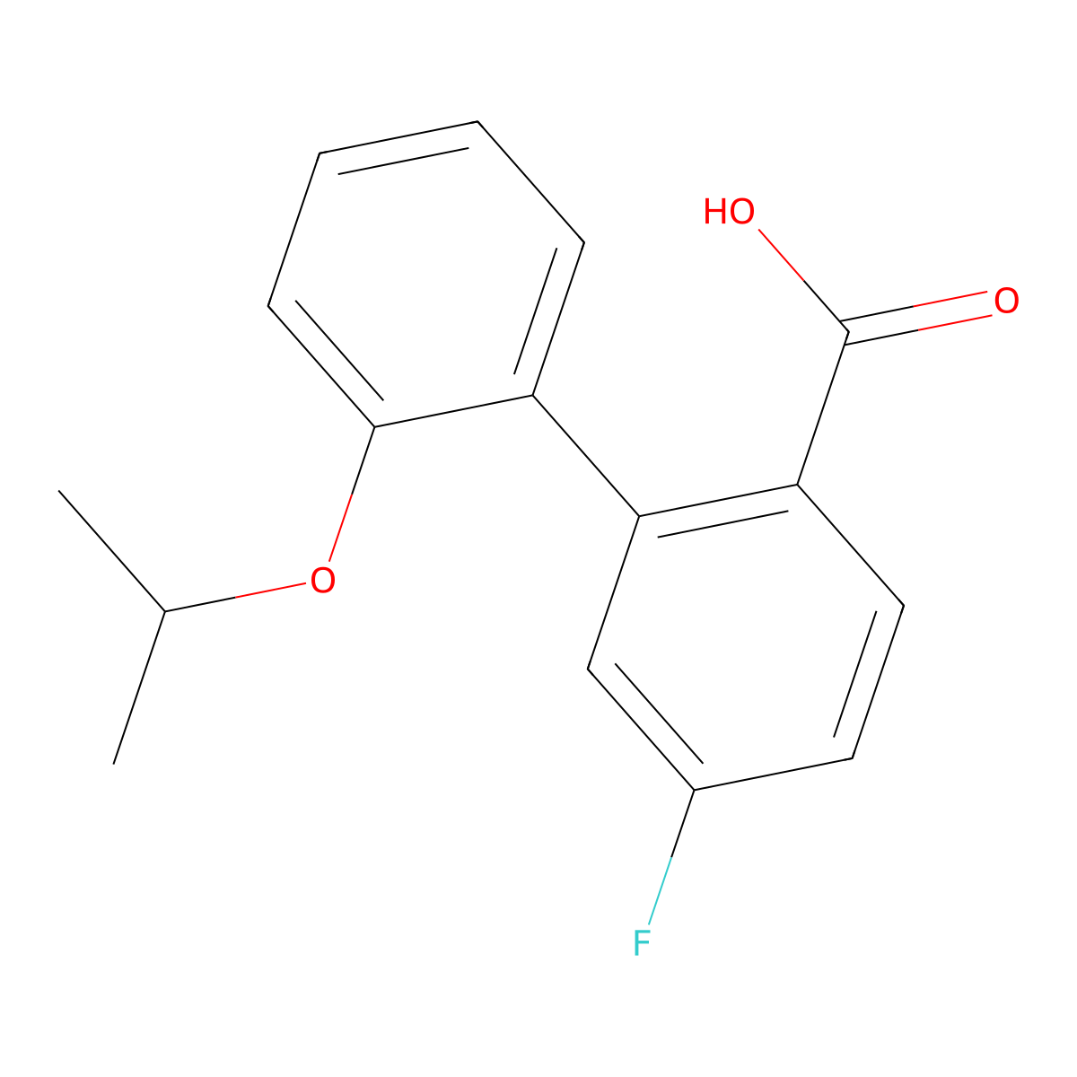 5-Fluoro-2'-(1-methylethoxy)[1,1'-biphenyl]-2-carboxylic acid molecular structure, CAS 1525762-74-6