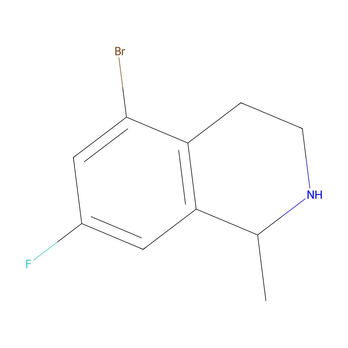 5-Bromo-7-fluoro-1-methyl-1,2,3,4-tetrahydroisoquinoline molecular structure, CAS 1525782-01-7