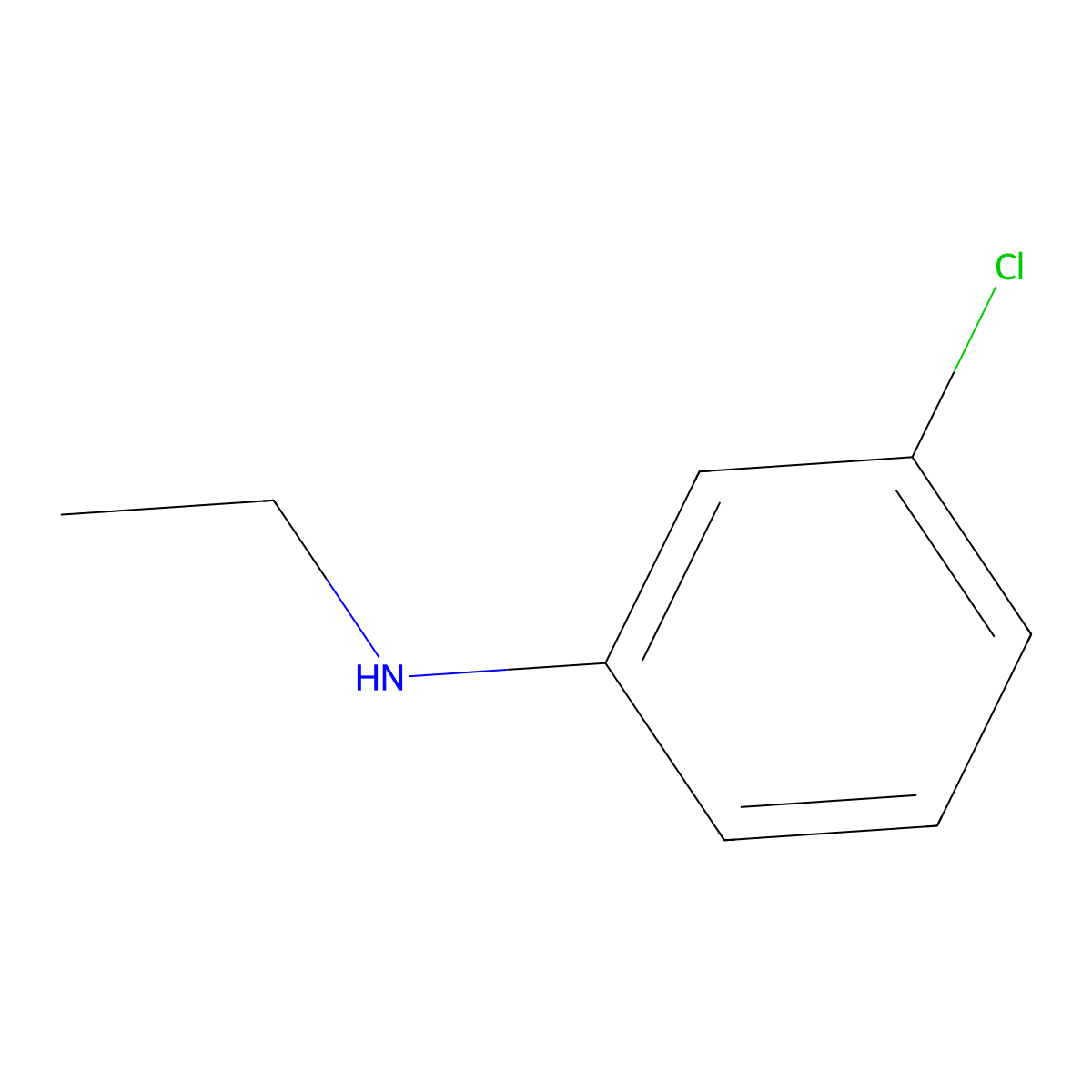 3-chloro-N-ethylaniline molecular structure, CAS 15258-44-3