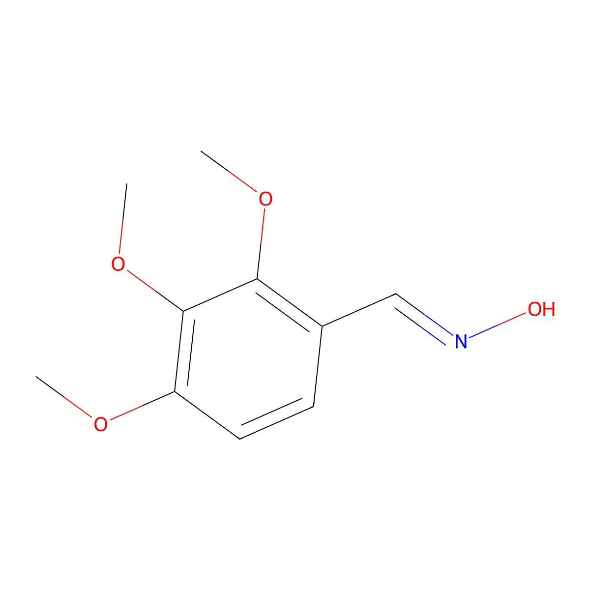 2,3,4-Trimethoxybenzaldehyde oxime molecular structure, CAS 15258-55-6