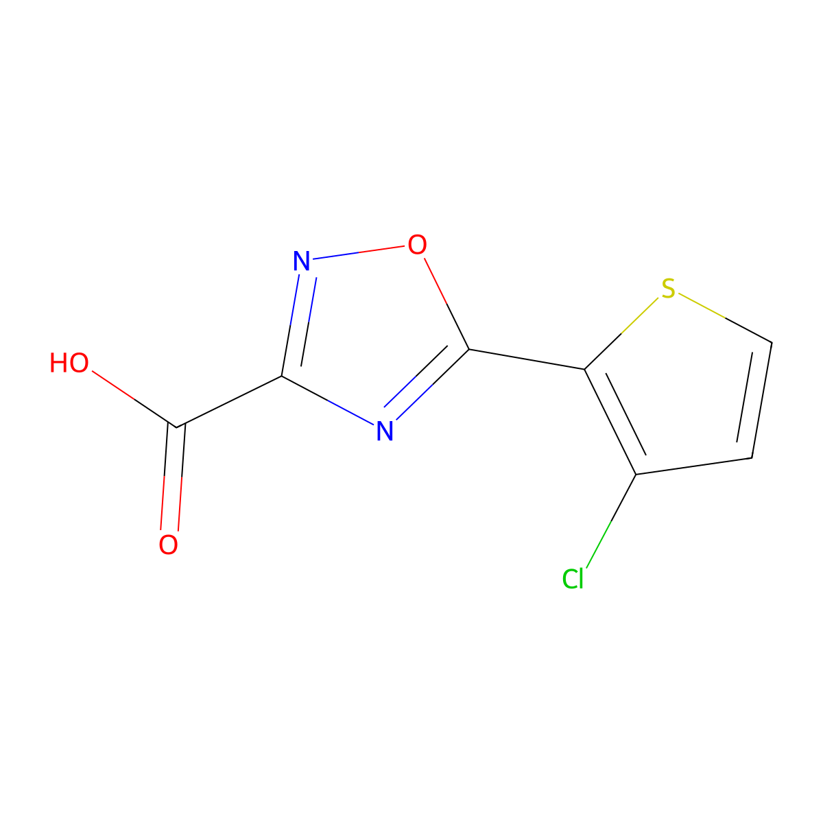 5-(3-Chlorothiophen-2-yl)-1,2,4-oxadiazole-3-carboxylic acid molecular structure, CAS 1525812-52-5