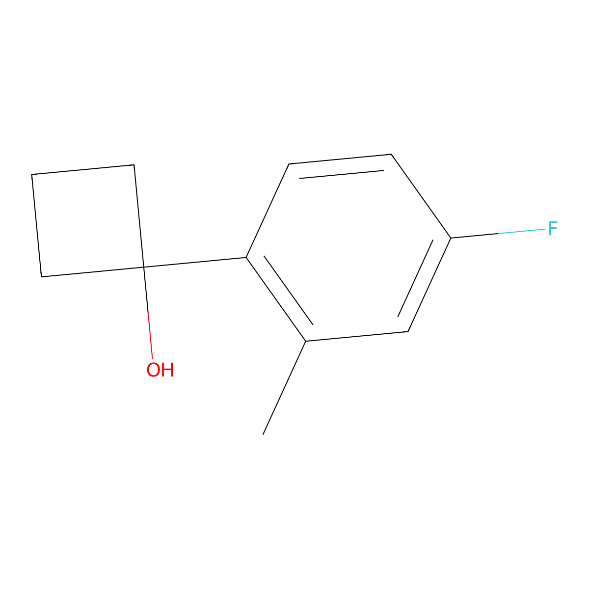 1-(4-Fluoro-2-methylphenyl)cyclobutanol molecular structure, CAS 1525825-76-6