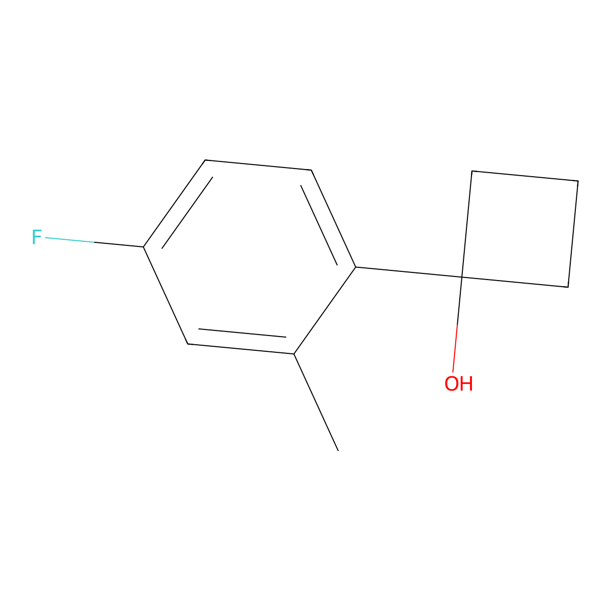 1-(4-Fluoro-2-methylphenyl)cyclobutanol molecular structure, CAS 1525825-76-6
