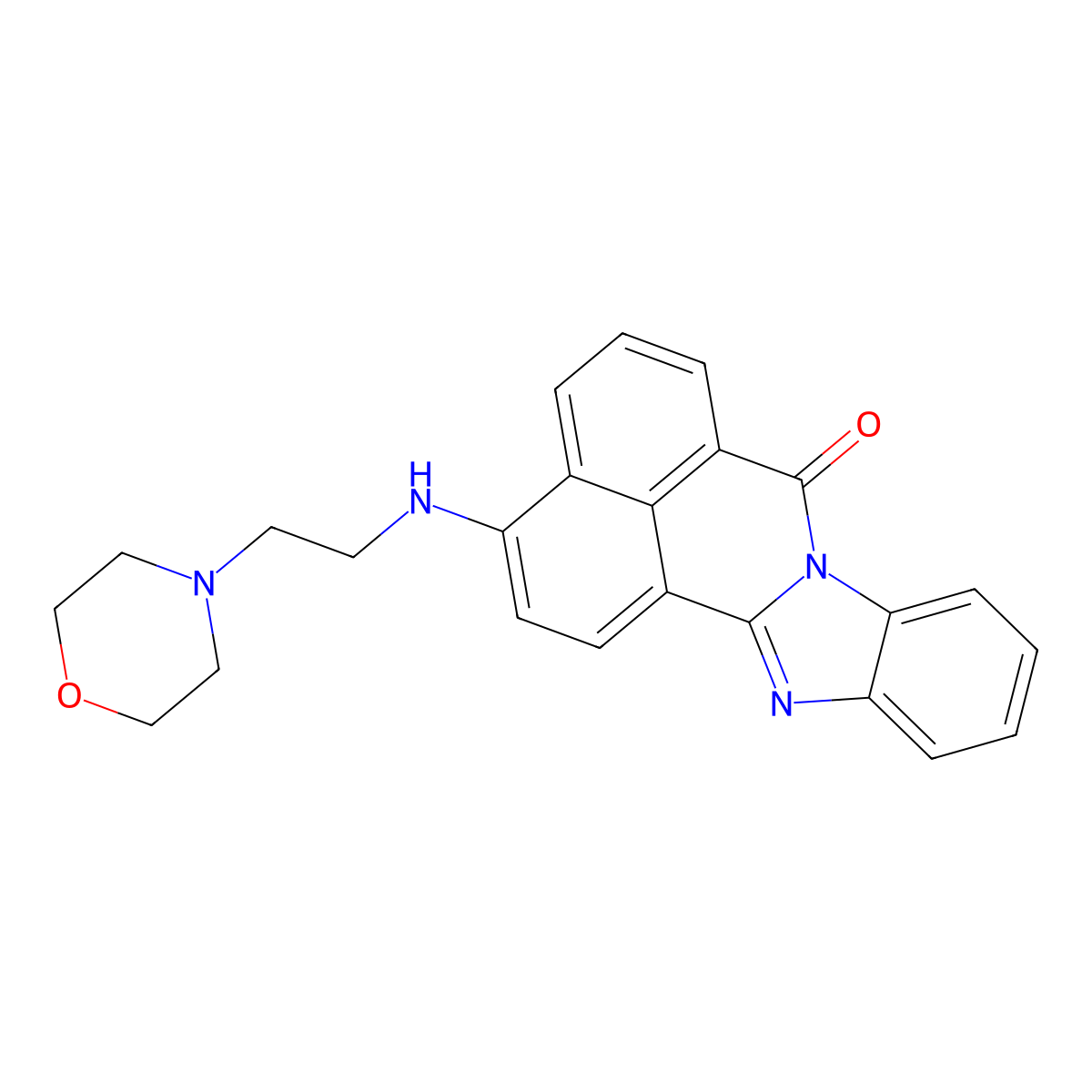 3-((2-Morpholinoethyl)amino)-7H-benzo[de]benzo[4,5]imidazo[2,1-a]isoquinolin-7-one molecular structure, CAS 152584-38-8