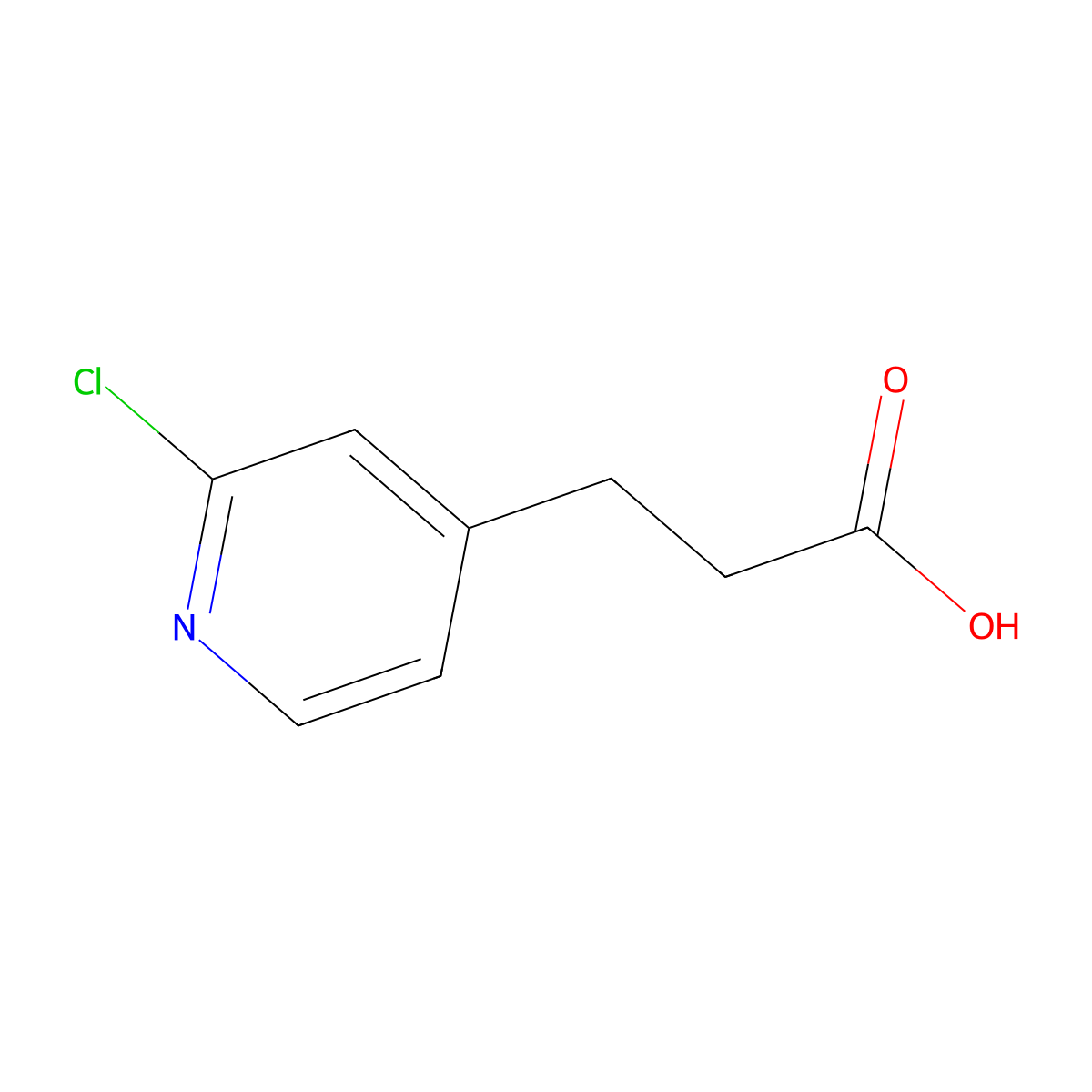 3-(2-Chloropyridin-4-yl)propanoic acid molecular structure, CAS 1525856-41-0