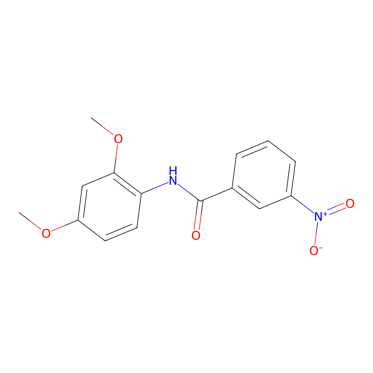 N-(2,4-dimethoxyphenyl)-3-nitrobenzamide molecular structure, CAS 152586-93-1