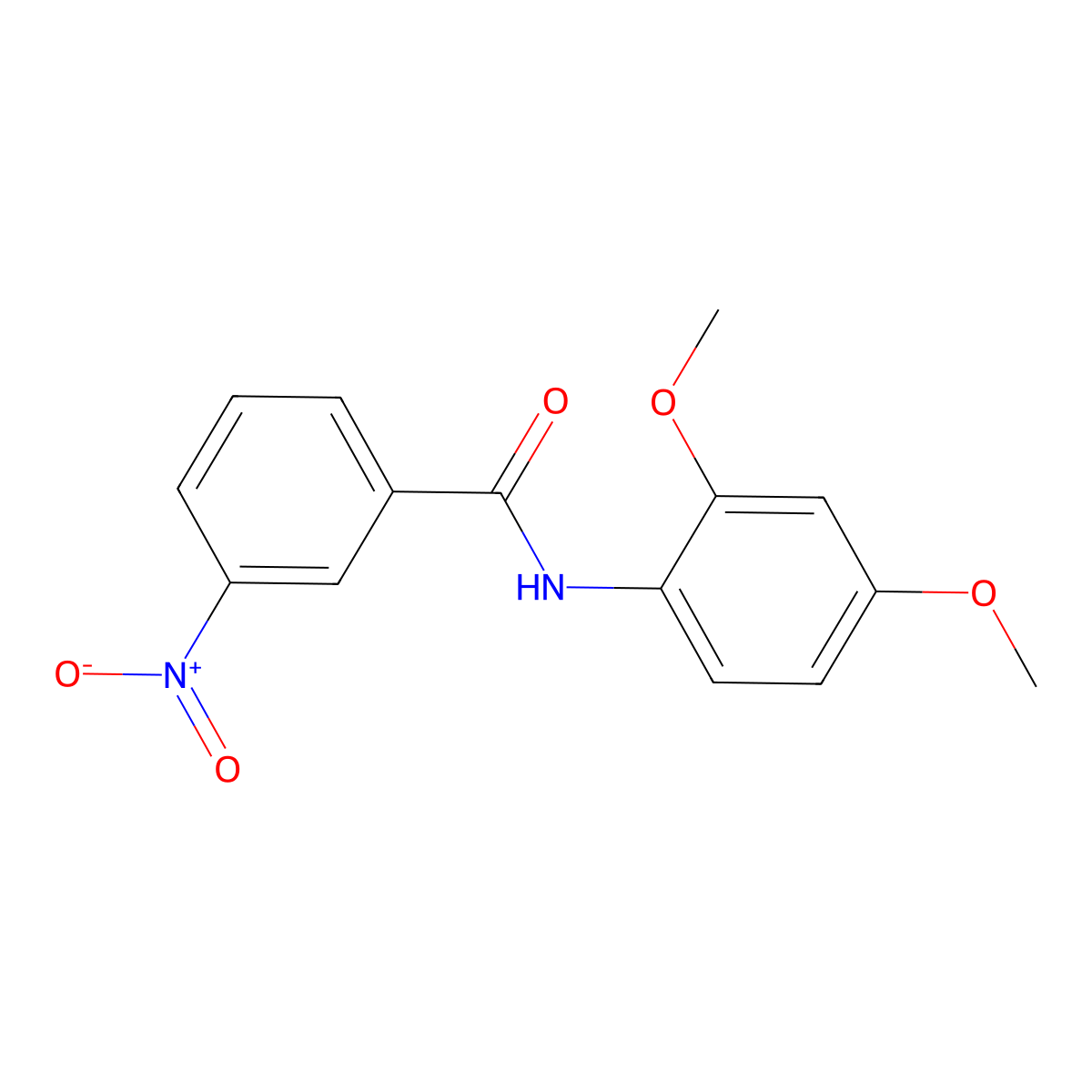 N-(2,4-dimethoxyphenyl)-3-nitrobenzamide molecular structure, CAS 152586-93-1