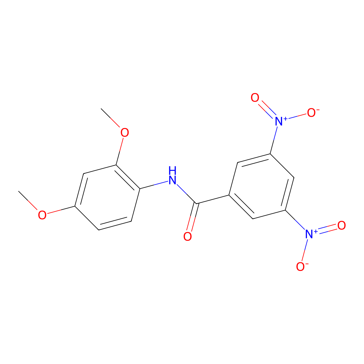 N-(2,4-dimethoxyphenyl)-3,5-dinitrobenzamide molecular structure, CAS 152586-94-2