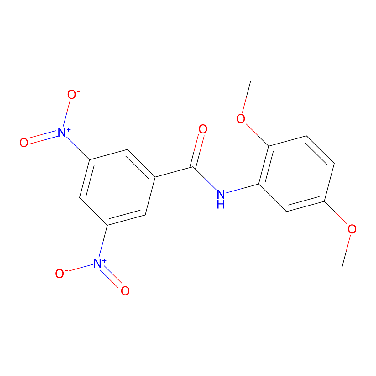N-(2,5-dimethoxyphenyl)-3,5-dinitrobenzamide molecular structure, CAS 152586-96-4
