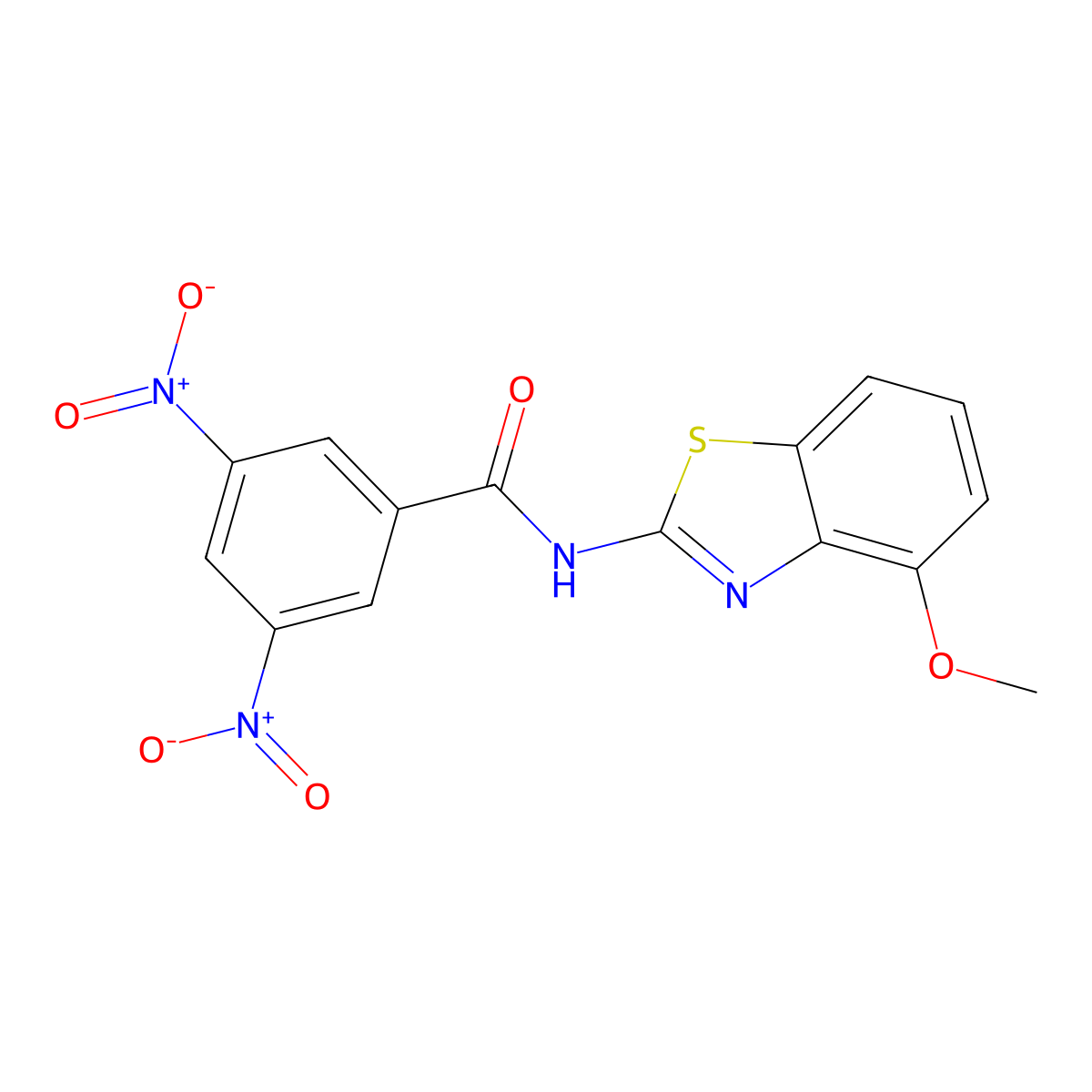 N-(4-methoxy-1,3-benzothiazol-2-yl)-3,5-dinitrobenzamide molecular structure, CAS 152586-99-7