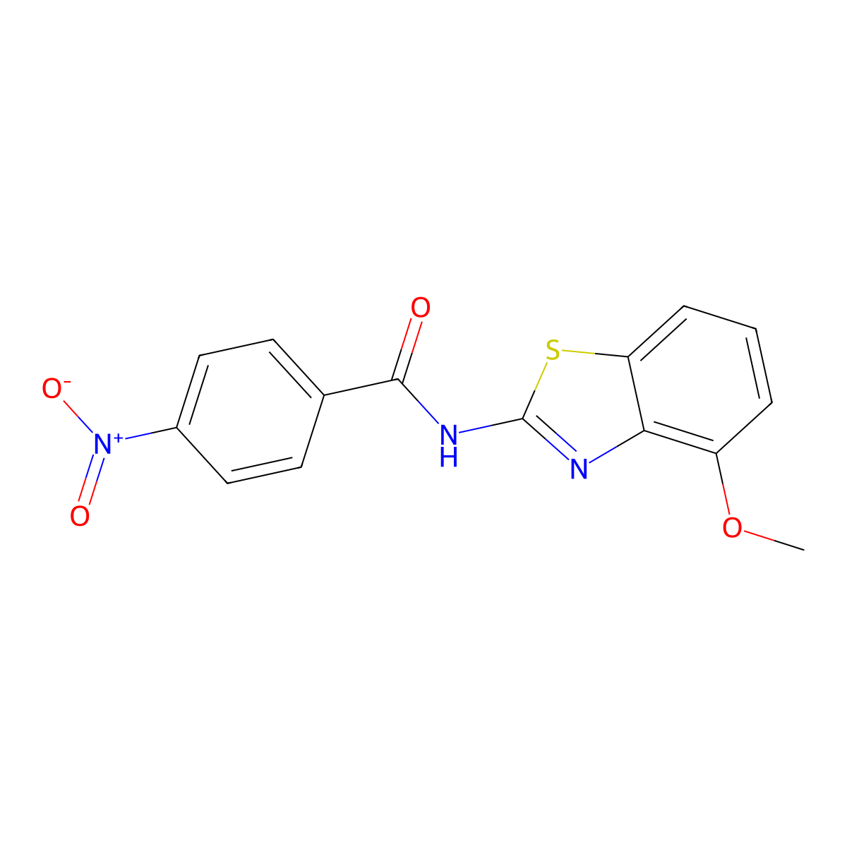 N-(4-methoxy-1,3-benzothiazol-2-yl)-4-nitrobenzamide molecular structure, CAS 152587-00-3