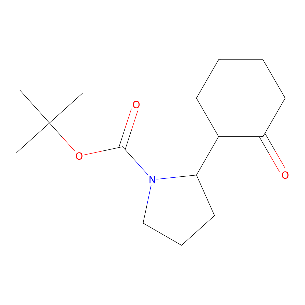Tert-butyl 2-(2-oxocyclohexyl)pyrrolidine-1-carboxylate molecular structure, CAS 1525871-77-5