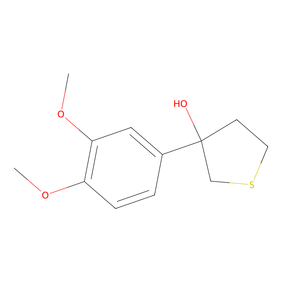 3-(3,4-Dimethoxyphenyl)thiolan-3-ol molecular structure, CAS 1525882-61-4