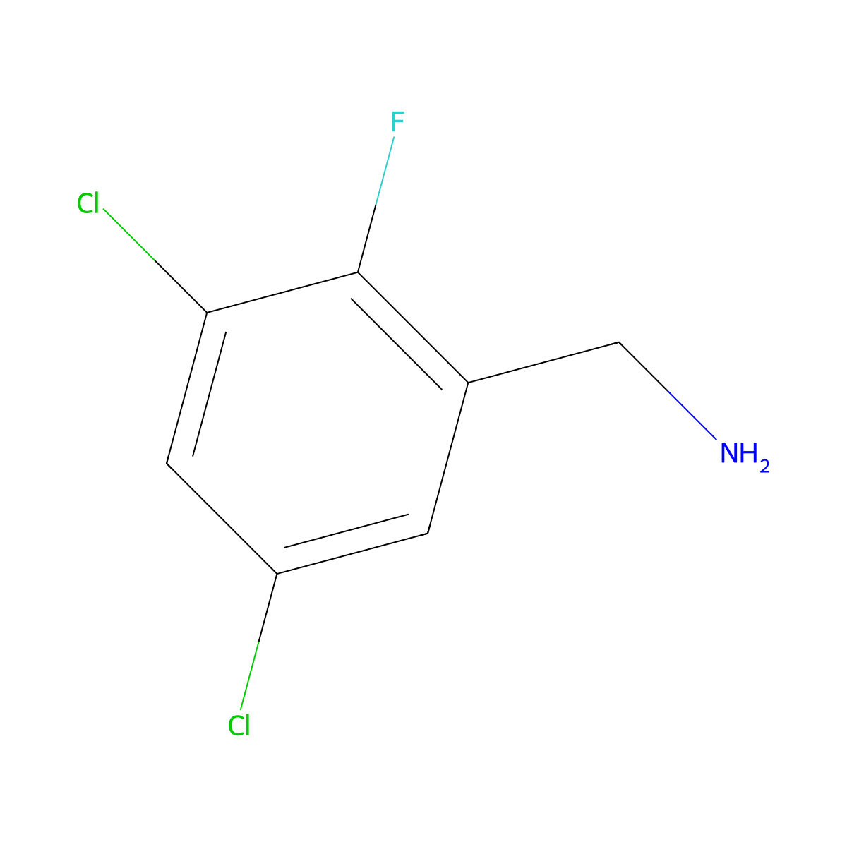 (3,5-Dichloro-2-fluorophenyl)methanamine molecular structure, CAS 1525889-94-4