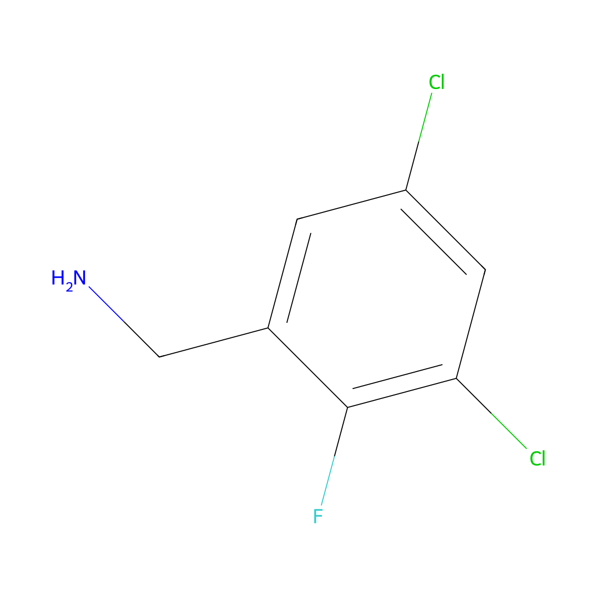 (3,5-Dichloro-2-fluorophenyl)methanamine molecular structure, CAS 1525889-94-4