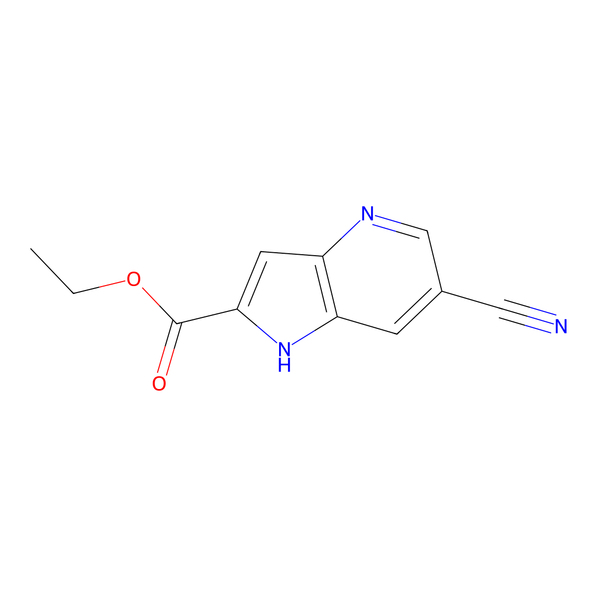 Ethyl 6-cyano-1H-pyrrolo[3,2-b]pyridine-2-carboxylate molecular structure, CAS 152589-06-5