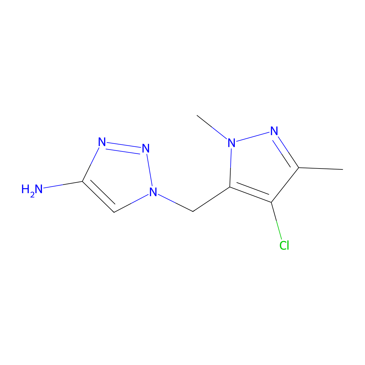1-((4-Chloro-1,3-dimethyl-1h-pyrazol-5-yl)methyl)-1h-1,2,3-triazol-4-amine molecular structure, CAS 1525902-72-0