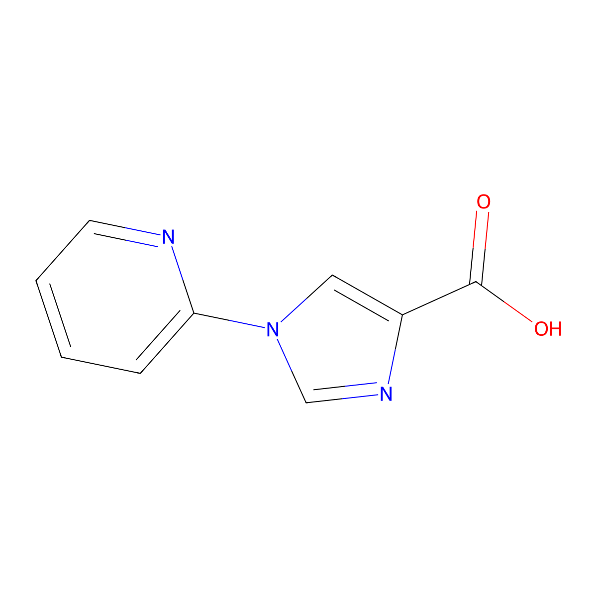 1-(pyridin-2-yl)-1H-imidazole-4-carboxylic acid molecular structure, CAS 1525919-71-4
