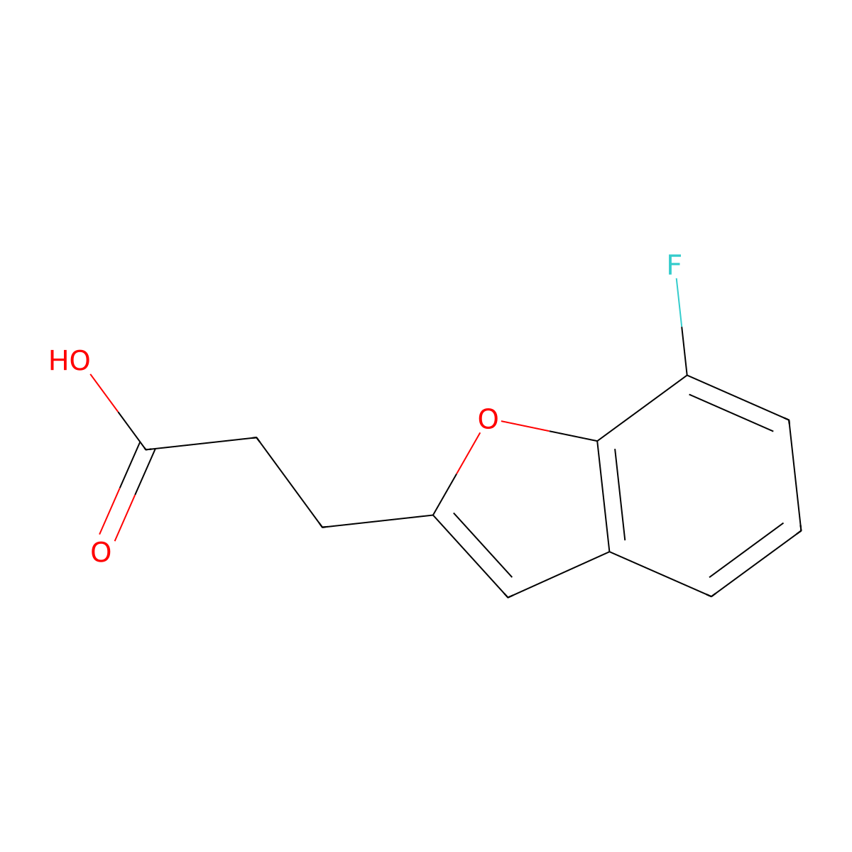 3-(7-Fluoro-1-benzofuran-2-yl)propanoic acid molecular structure, CAS 1525950-69-9