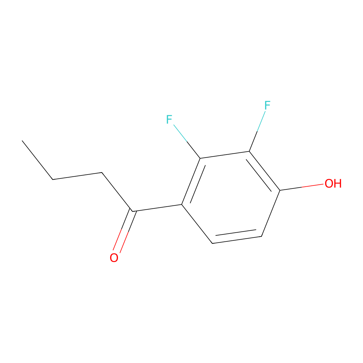 1-(2,3-Difluoro-4-hydroxyphenyl)butan-1-one molecular structure, CAS 1525978-59-9