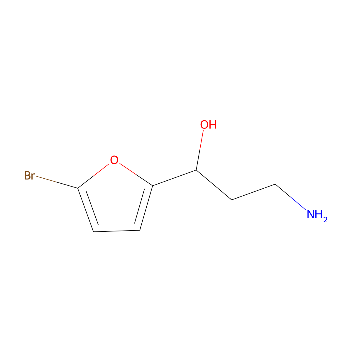 3-Amino-1-(5-bromofuran-2-yl)propan-1-ol molecular structure, CAS 1525984-39-7