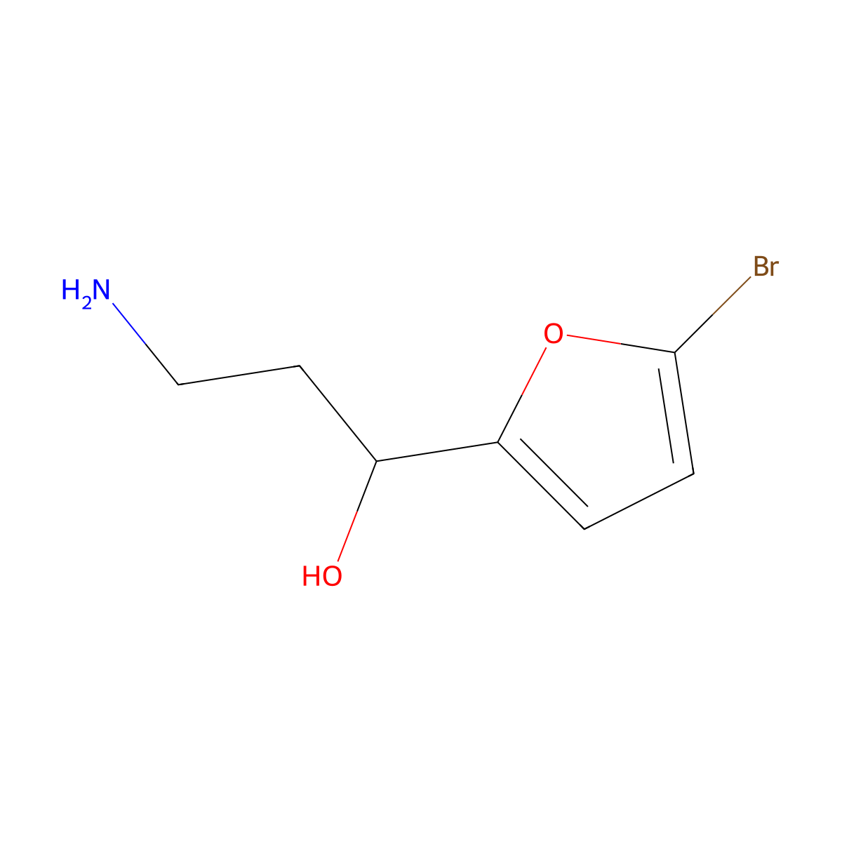 3-Amino-1-(5-bromofuran-2-yl)propan-1-ol molecular structure, CAS 1525984-39-7