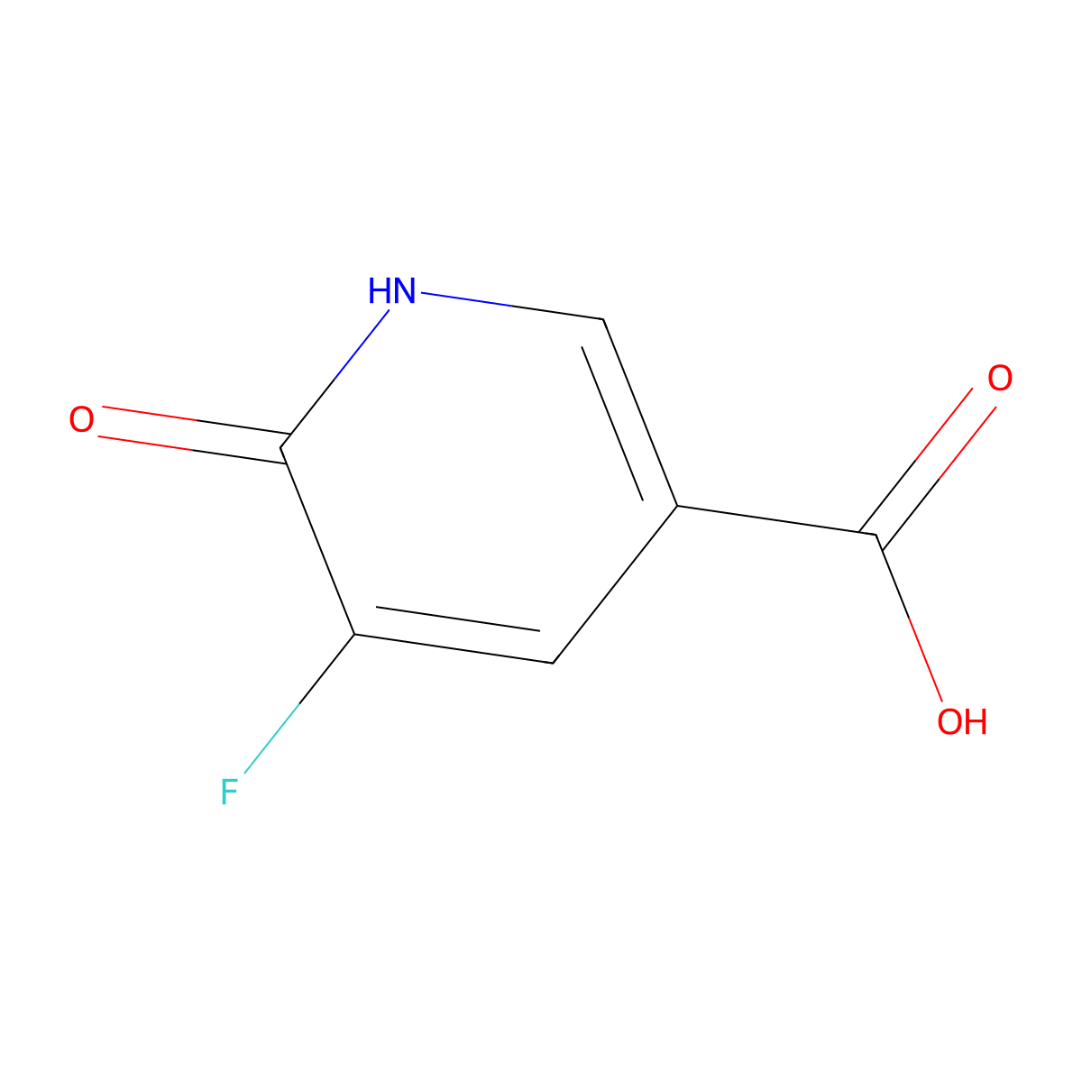 5-Fluoro-6-hydroxypyridine-3-carboxylic acid molecular structure, CAS 1526-16-5