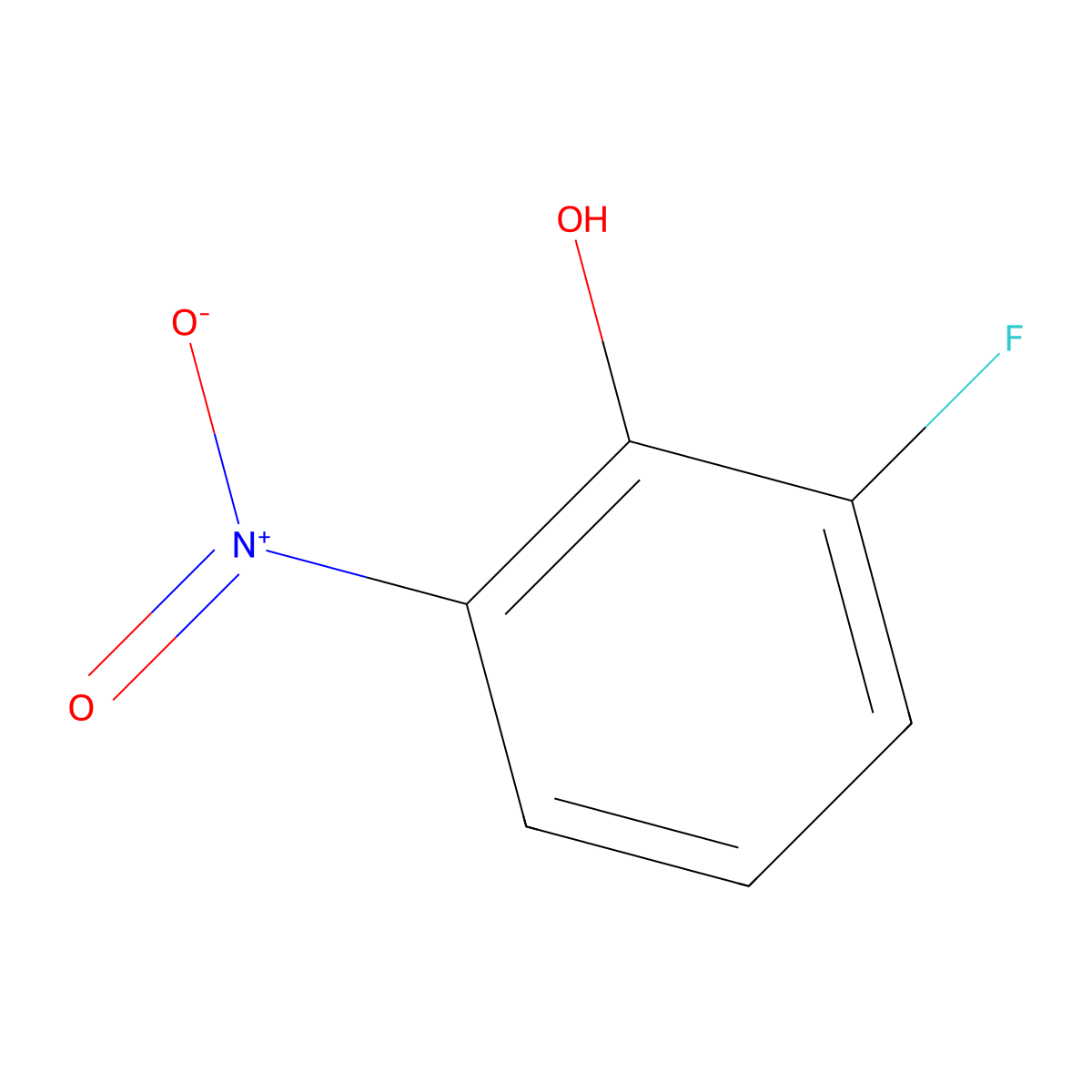 2-Fluoro-6-nitrophenol molecular structure, CAS 1526-17-6