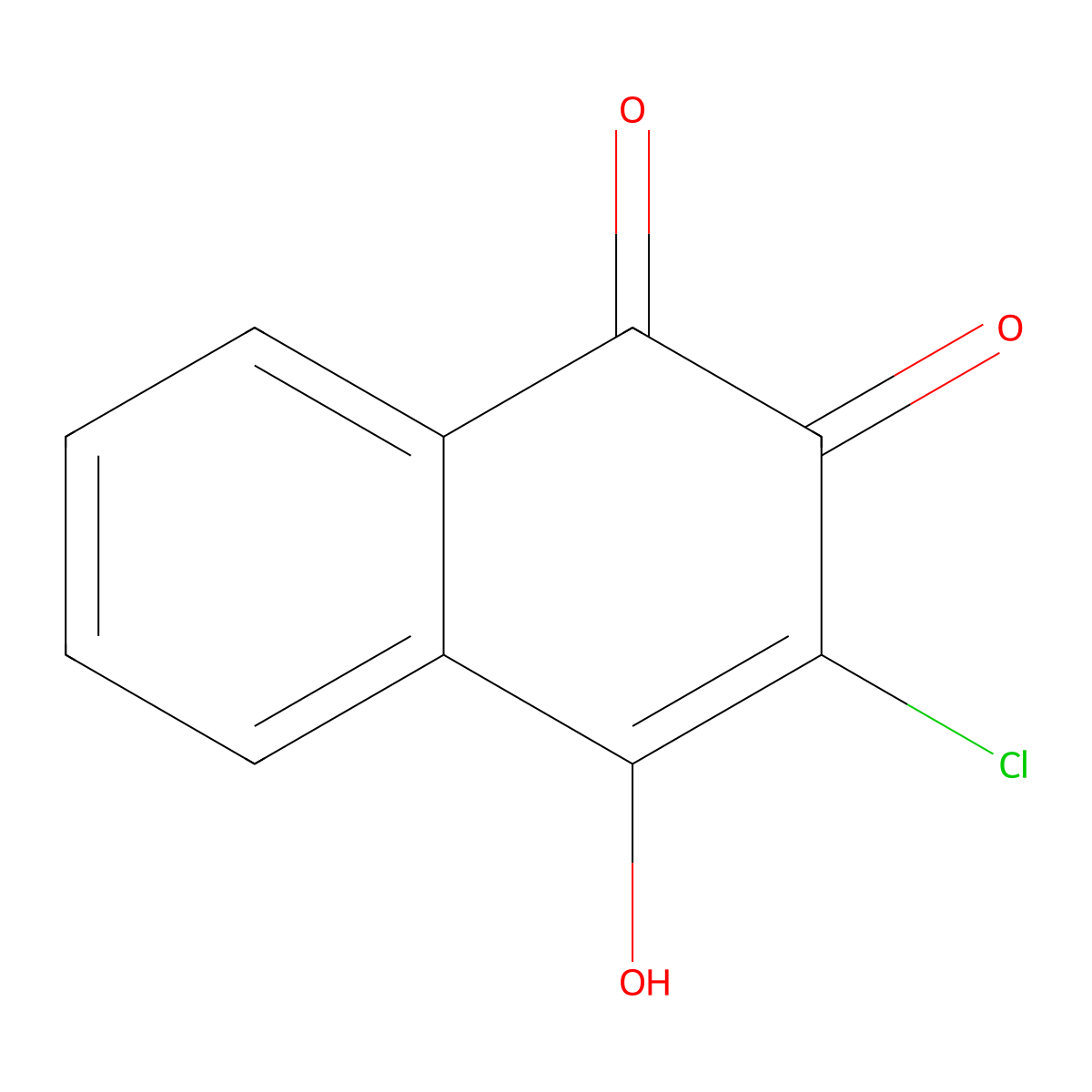 2-Chloro-3-hydroxy-1,4-naphthoquinone molecular structure, CAS 1526-73-4
