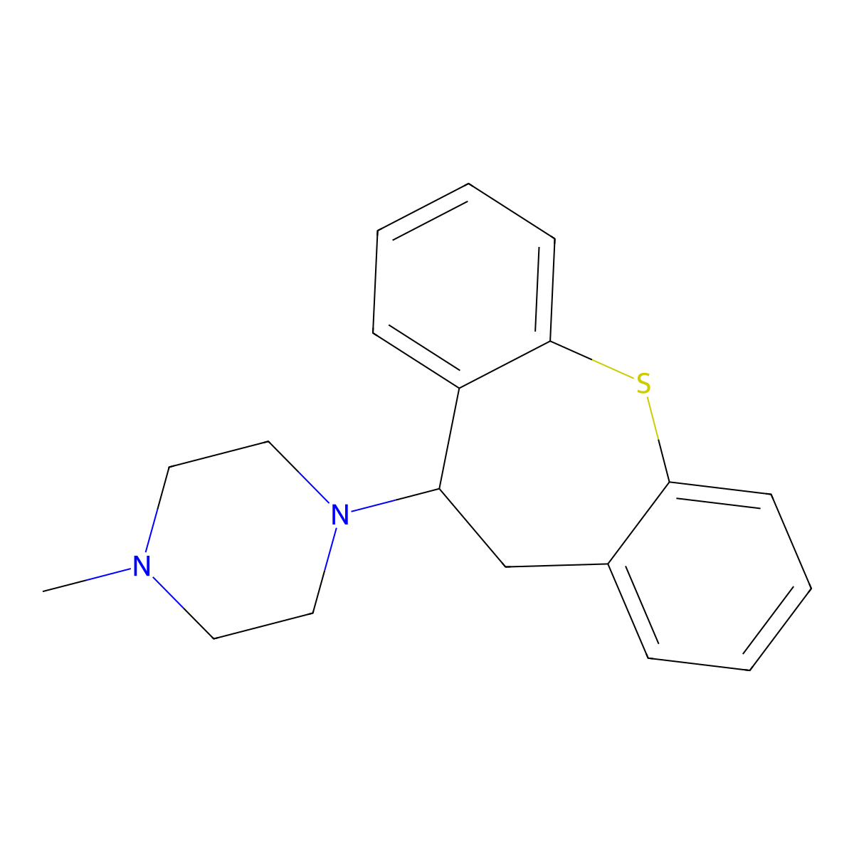 1-(10,11-Dihydrodibenzo(b,f)thiepin-10-yl)-4-methylpiperazine molecular structure, CAS 1526-83-6