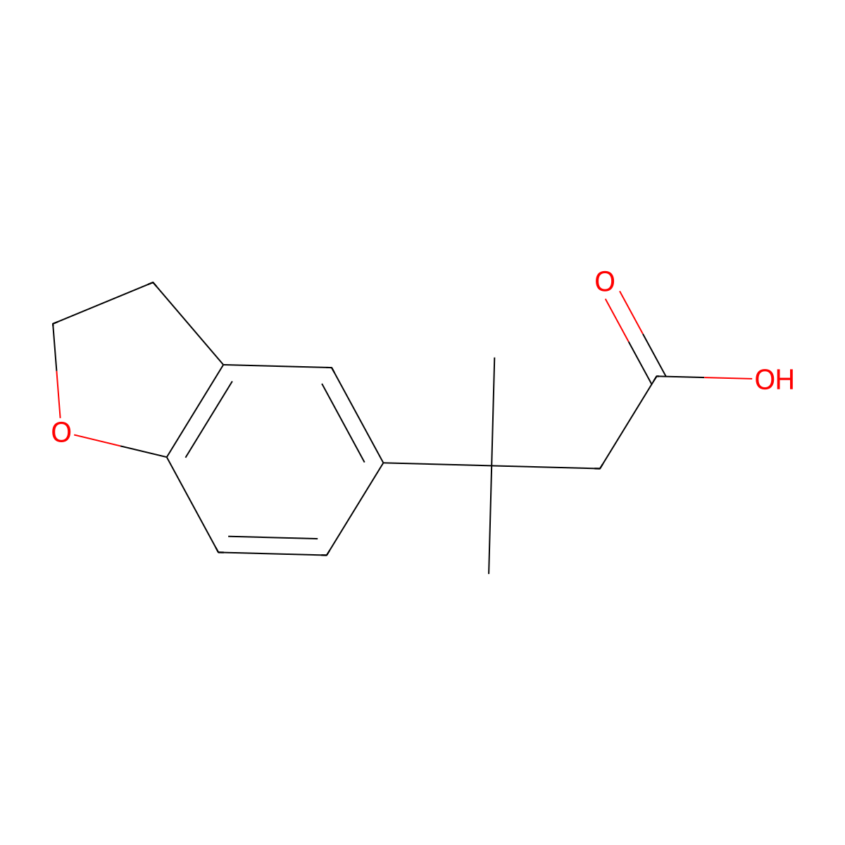 3-(2,3-Dihydrobenzofuran-5-yl)-3-methylbutanoic acid molecular structure, CAS 1526004-37-4