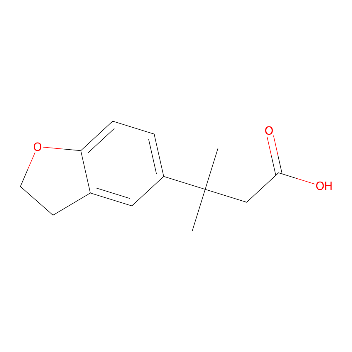 3-(2,3-Dihydrobenzofuran-5-yl)-3-methylbutanoic acid molecular structure, CAS 1526004-37-4