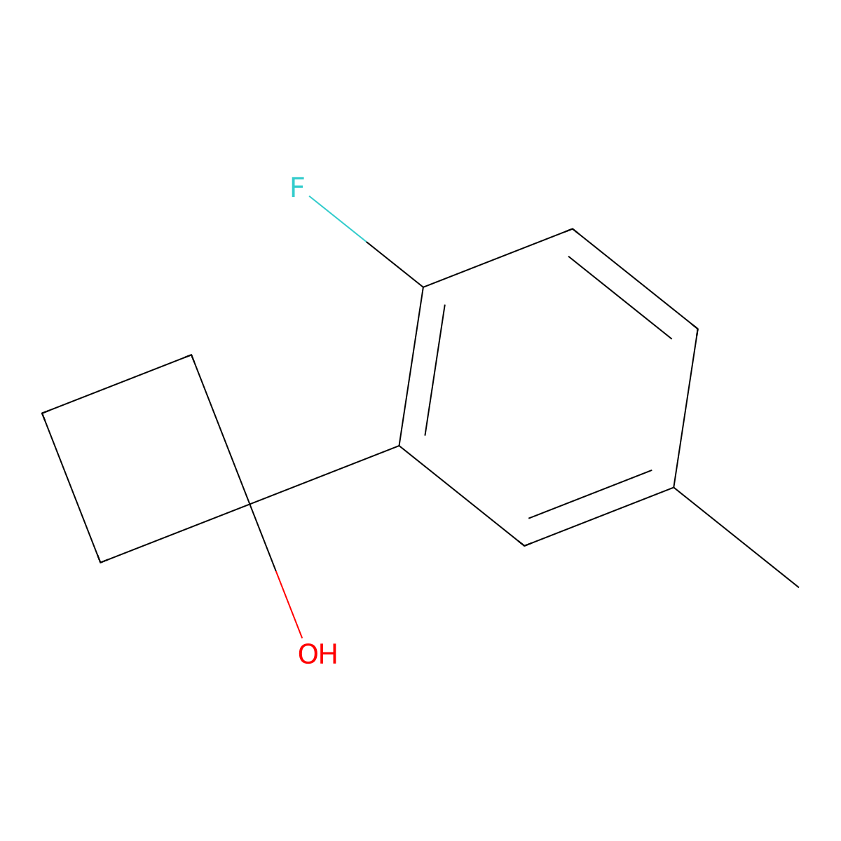 1-(2-Fluoro-5-methylphenyl)cyclobutanol molecular structure, CAS 1526006-06-3