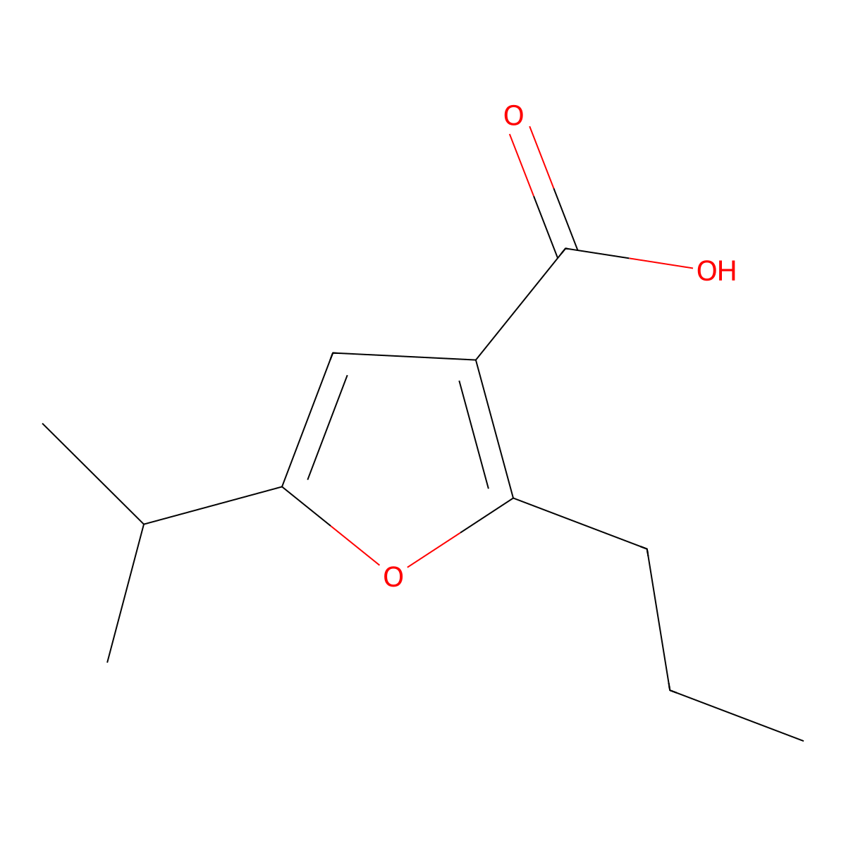5-(Propan-2-yl)-2-propylfuran-3-carboxylic acid molecular structure, CAS 1526036-91-8