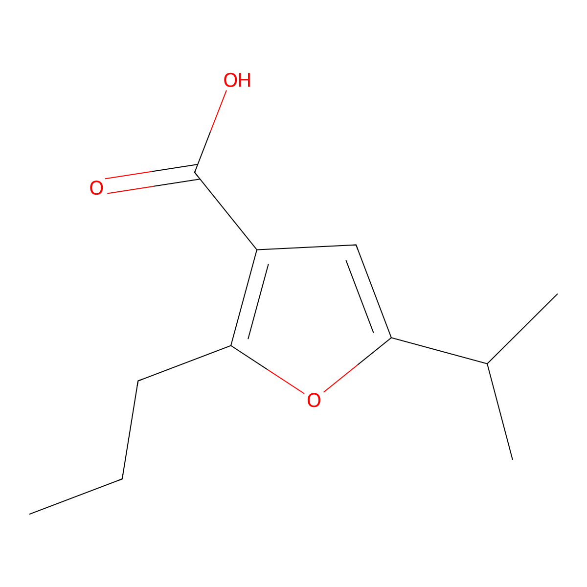 5-(Propan-2-yl)-2-propylfuran-3-carboxylic acid molecular structure, CAS 1526036-91-8