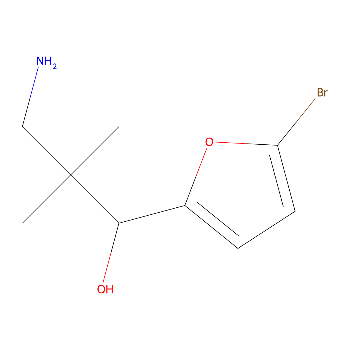 3-Amino-1-(5-bromofuran-2-yl)-2,2-dimethylpropan-1-ol molecular structure, CAS 1526049-92-2