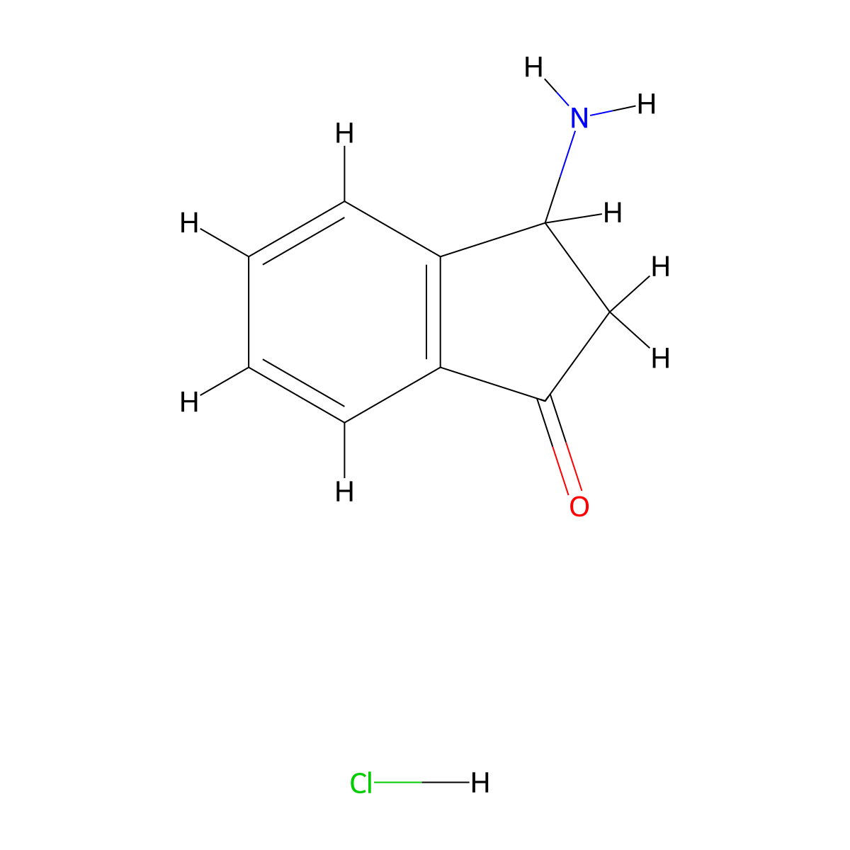 3-amino-2,3-dihydro-1H-inden-1-one hydrochloride molecular structure, CAS 152605-34-0