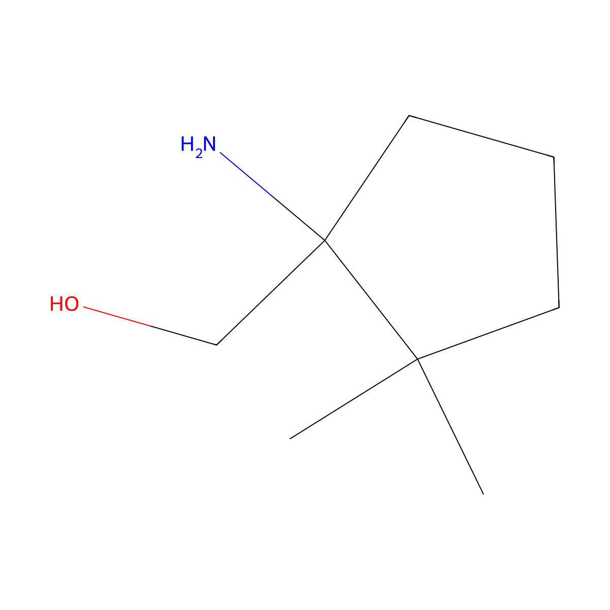 (1-Amino-2,2-dimethylcyclopentyl)methanol molecular structure, CAS 1526053-89-3