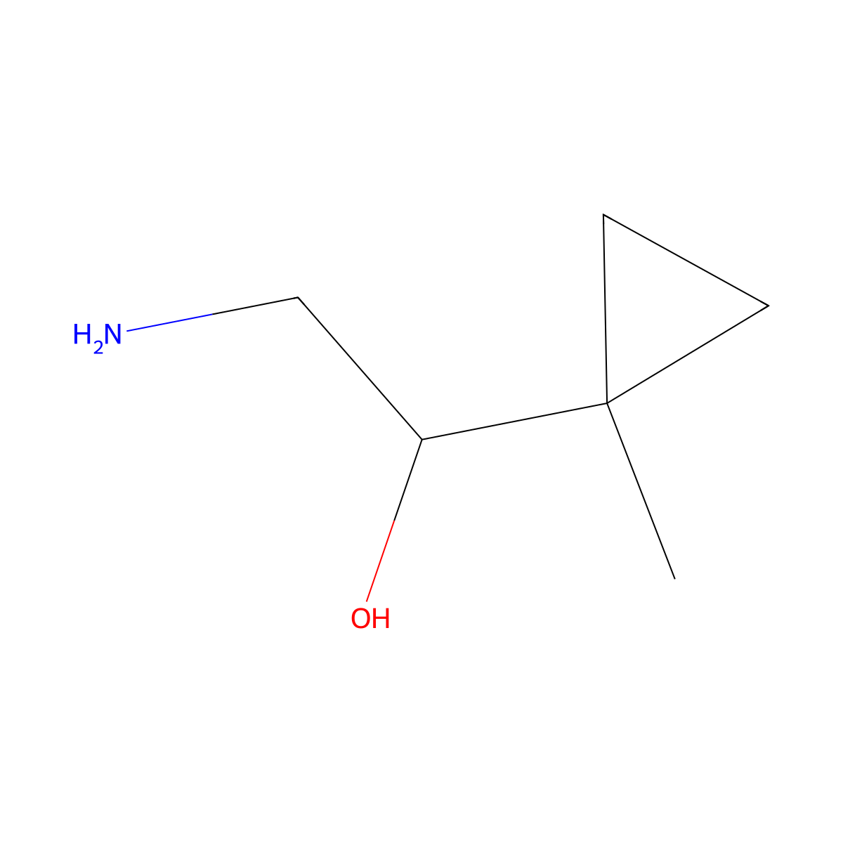 2-Amino-1-(1-methylcyclopropyl)ethan-1-ol molecular structure, CAS 1526091-58-6