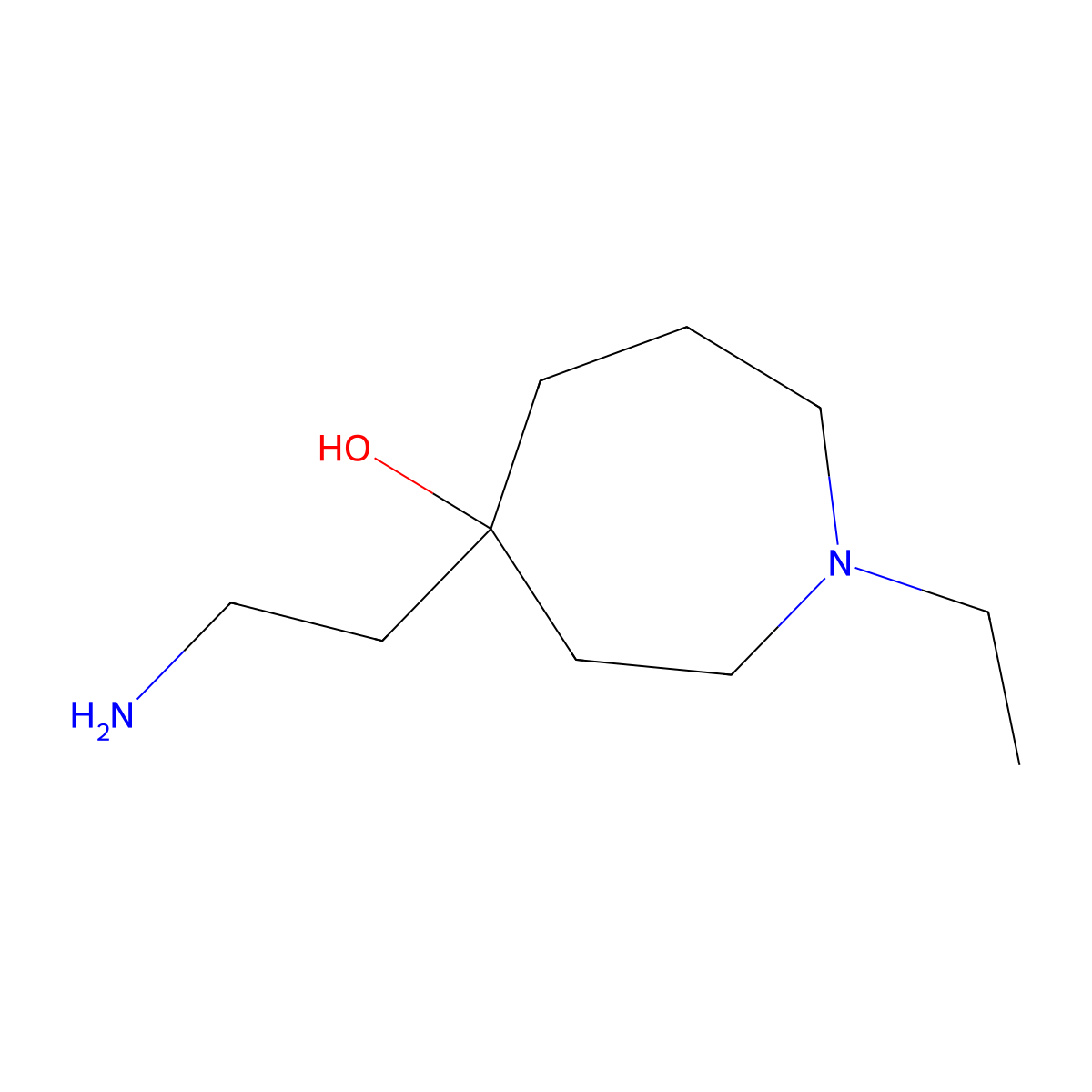 4-(2-Aminoethyl)-1-ethylazepan-4-ol molecular structure, CAS 1526118-80-8